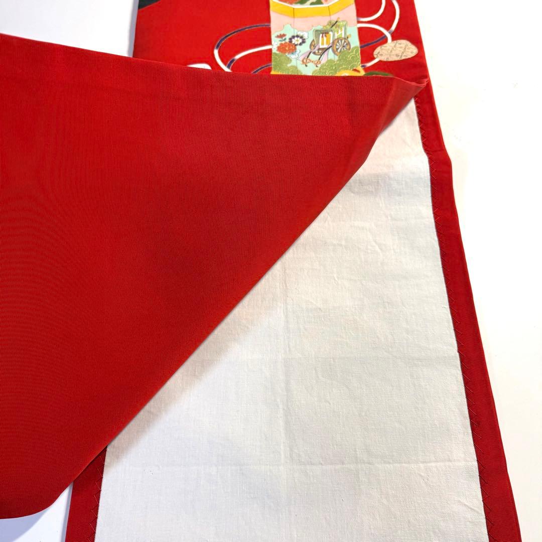 5k2747 名古屋帯　絹　塩瀬帯　猫　赤　黒　ピンク　青　金色　花柄　和装