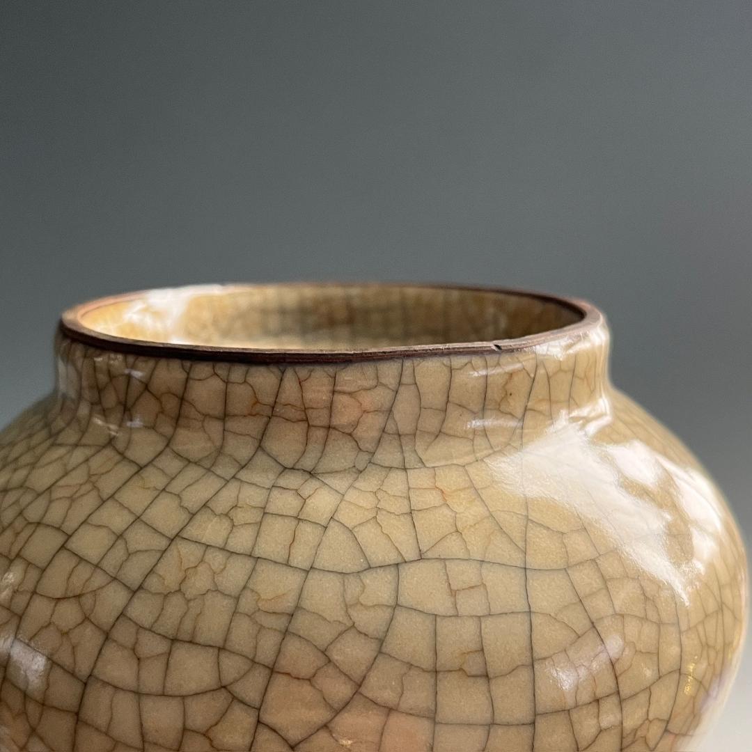 唐物 哥窯 瓶 明時代 中国美術 古玩 SN91