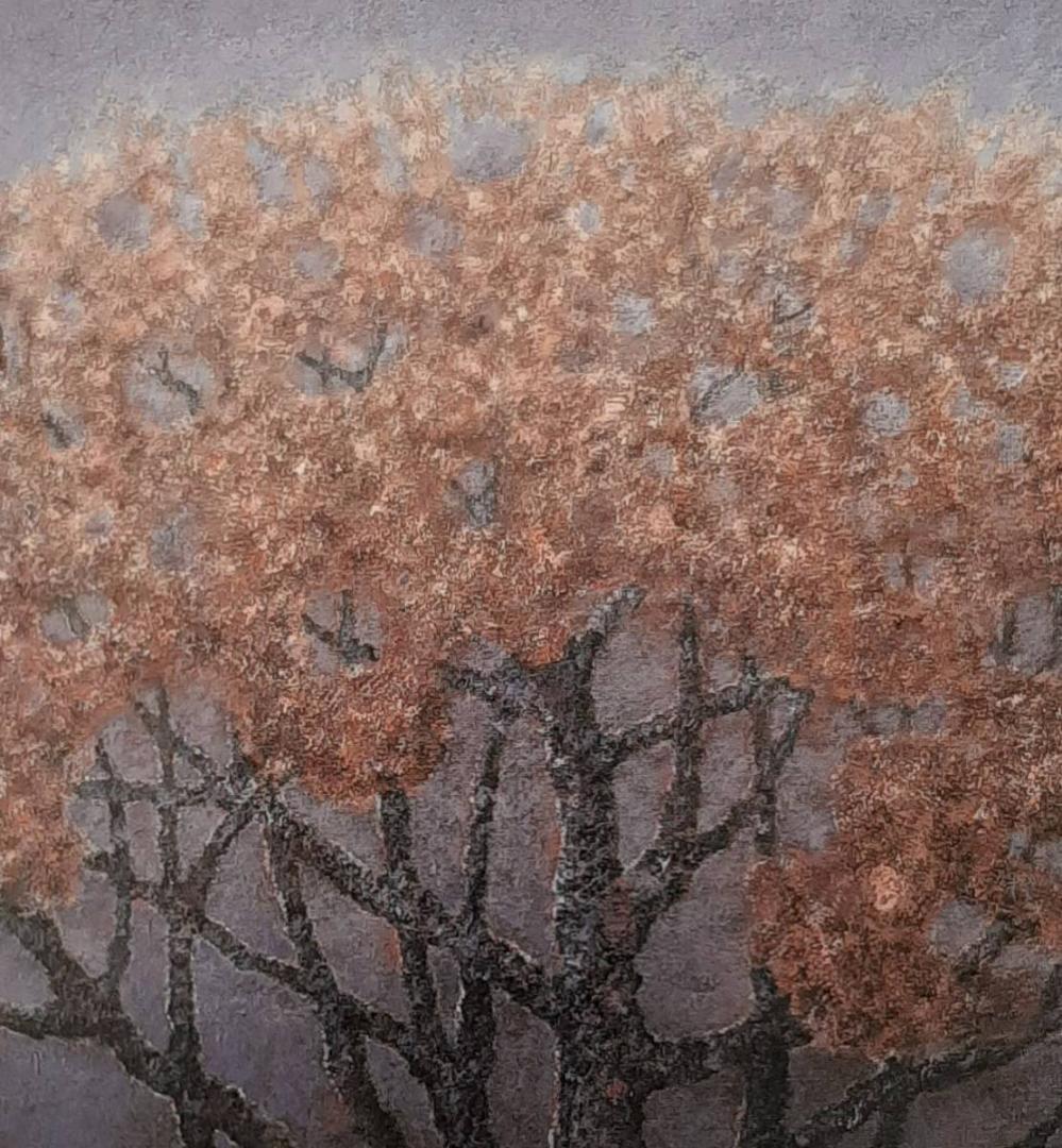 瀬尾一嘉、「鎌倉山桜」、希少画集の額装画、四季、風景、人気作品