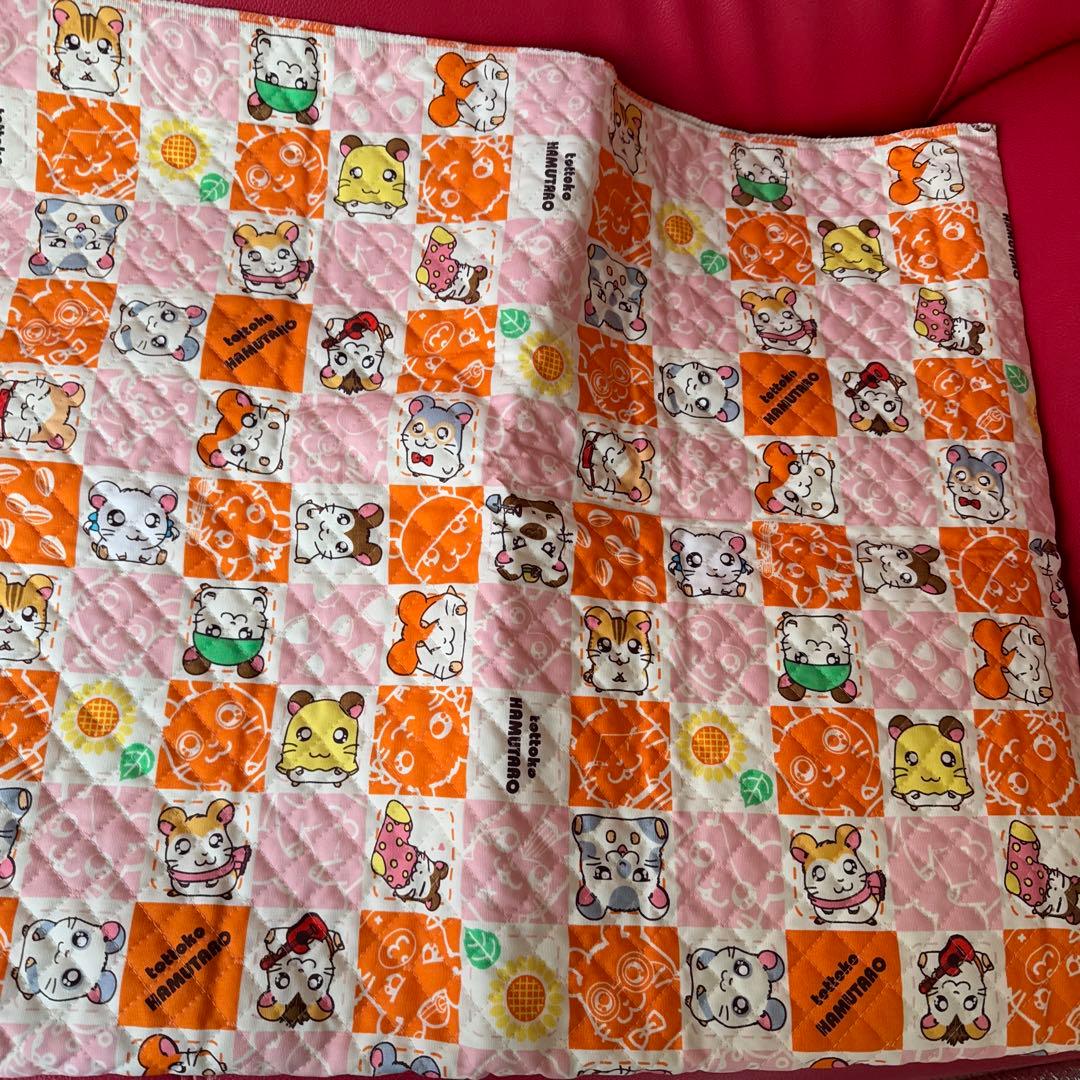 希少　レトロ　とっとこハム太郎　大きなキルト生地　約100×123cm