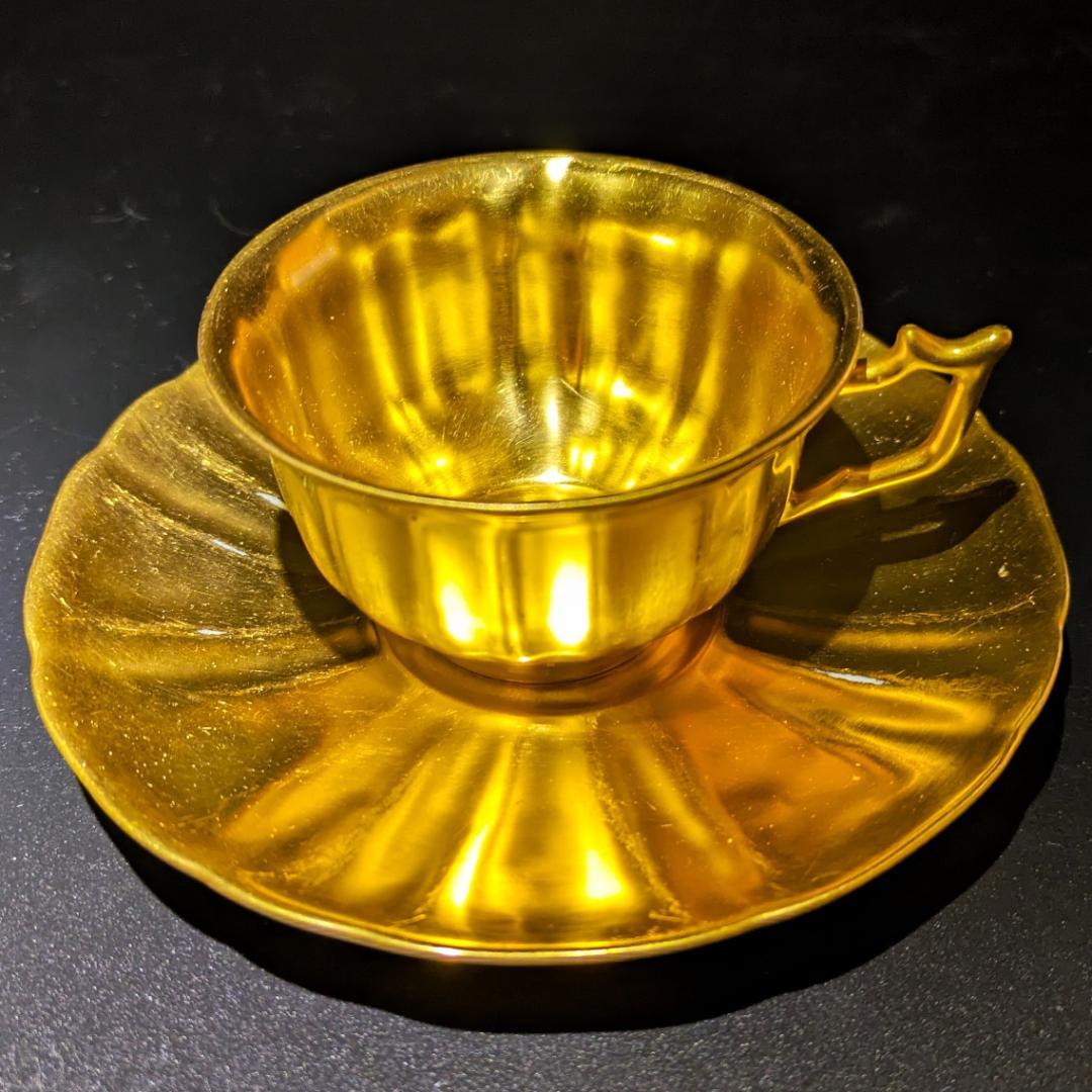 深淵なる金彩★4個セット★healey デミタスカップソーサー ゴールド