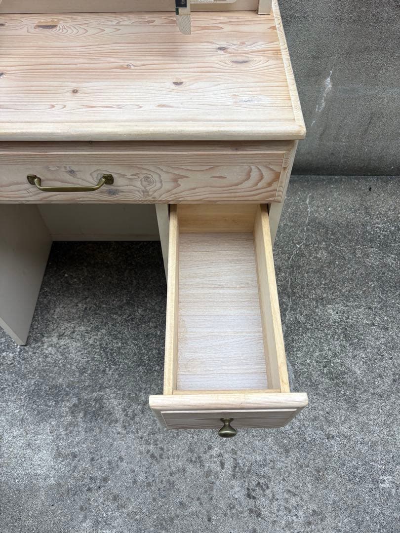 ドレッサー 三面鏡 無垢 天然木 鏡台 化粧台