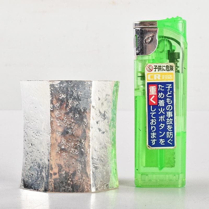 茶道具　竹影堂造　銀杏文　南鐐八角蓋置　共箱　V　R5064