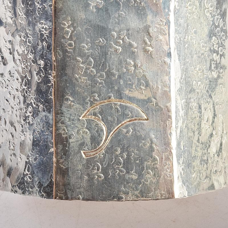 茶道具　竹影堂造　銀杏文　南鐐八角蓋置　共箱　V　R5064