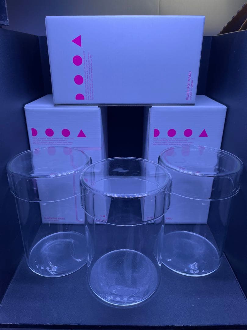 DOOA ガラスポット MARU95 通気穴無し 【廃盤】　3個セット