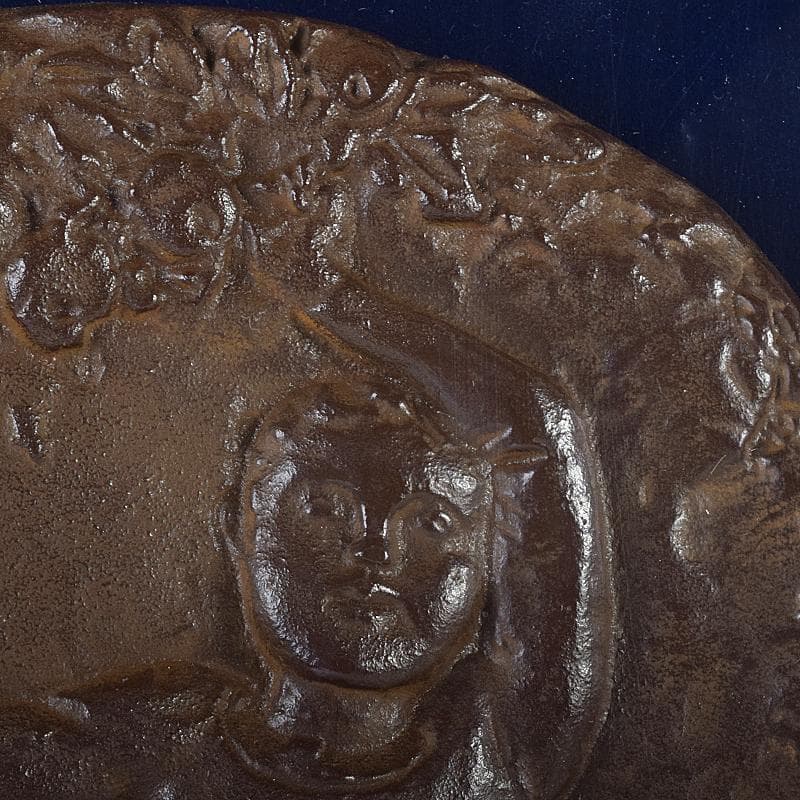 彫刻家　佐藤忠良作　銅板レリーフ　「実り」　額装　M　R8631B