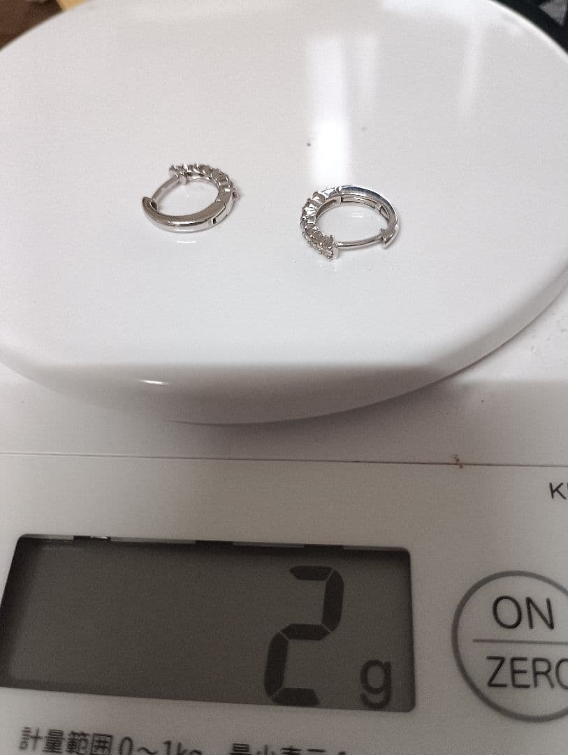 K18WG フープピアス