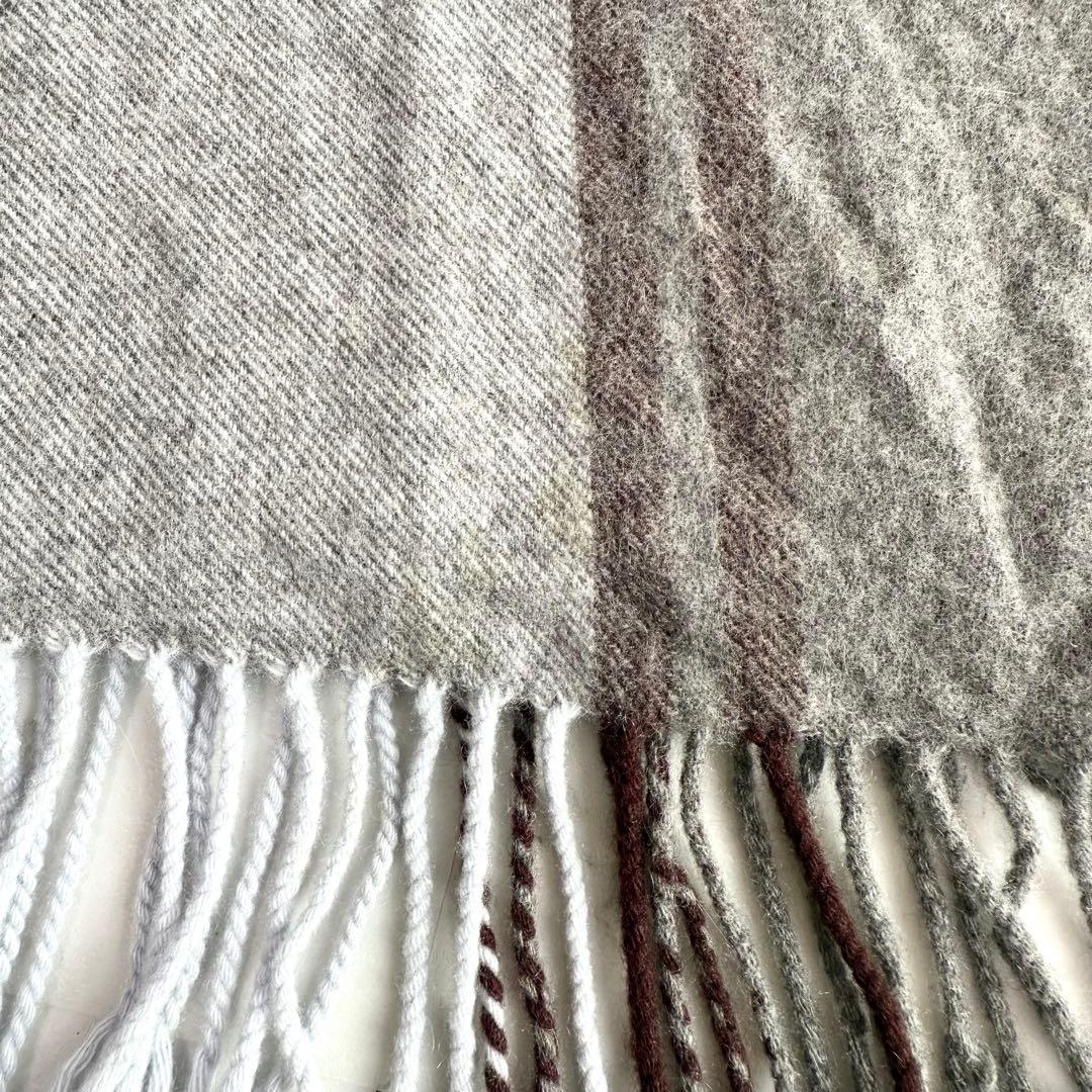 ジョンストンズ 大判マフラー ストール カシミヤ100% 別注 グレー