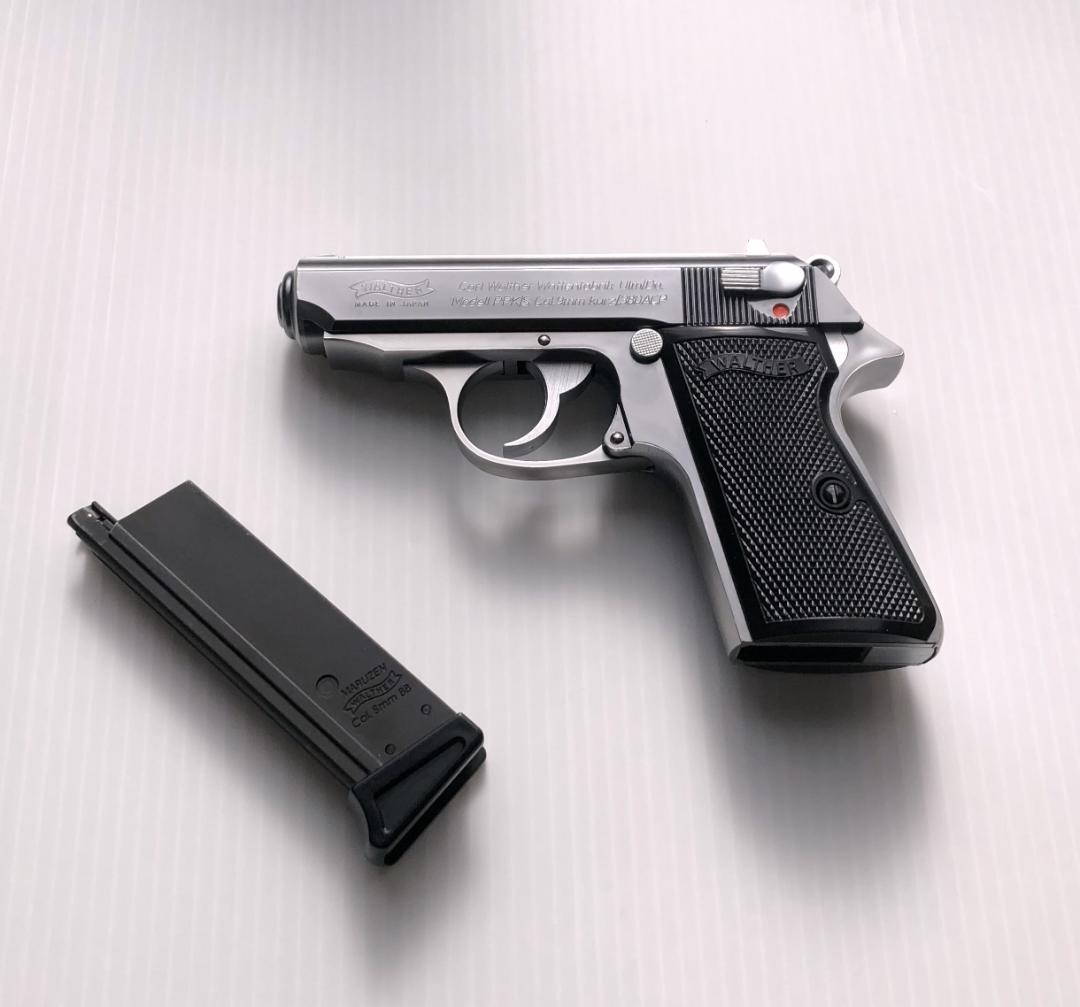 【未使用に近い】マルゼン　ワルサーPPK/sガスブローバック　ステンレス