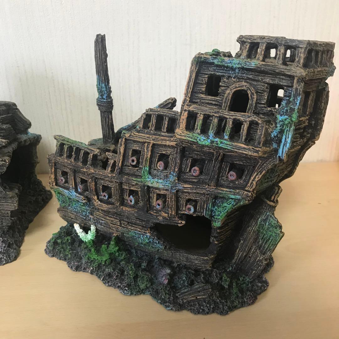 アクアリウム　水槽　オーナメント　沈没船