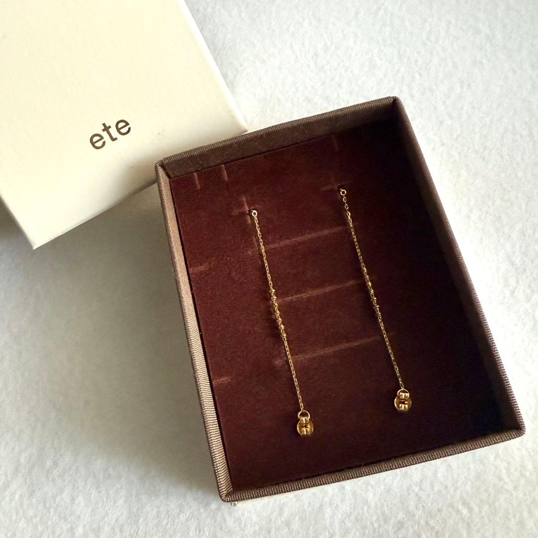 ete エテ K18 e_Grain グレイン フープ ピアス ゴールド