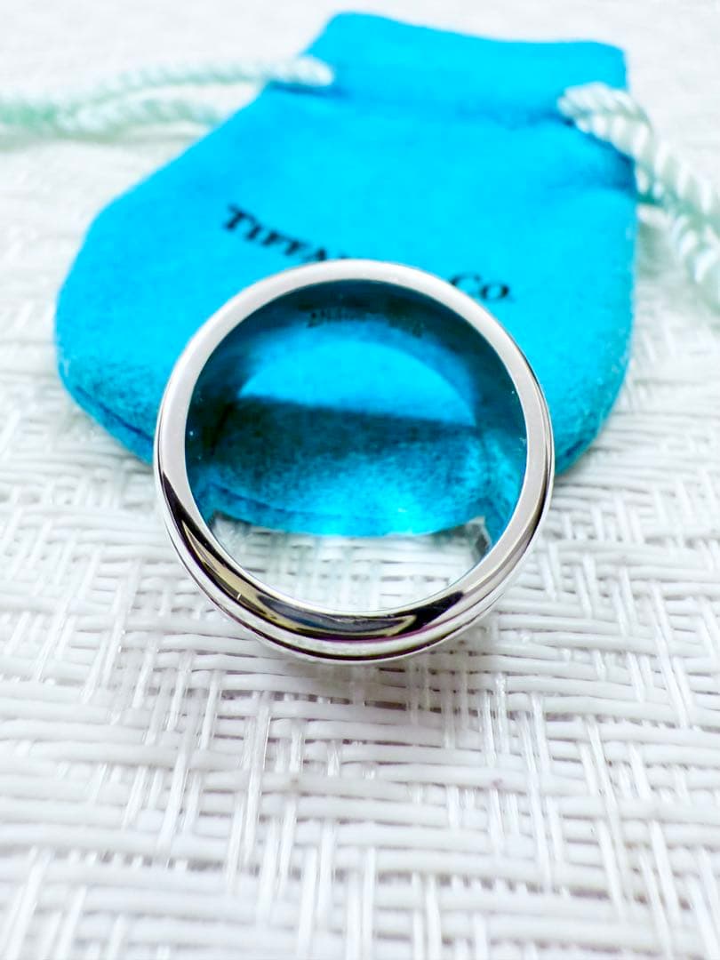 ティファニー　グルーブドリング　ダブルライン　リング　指輪　研磨済み　14号