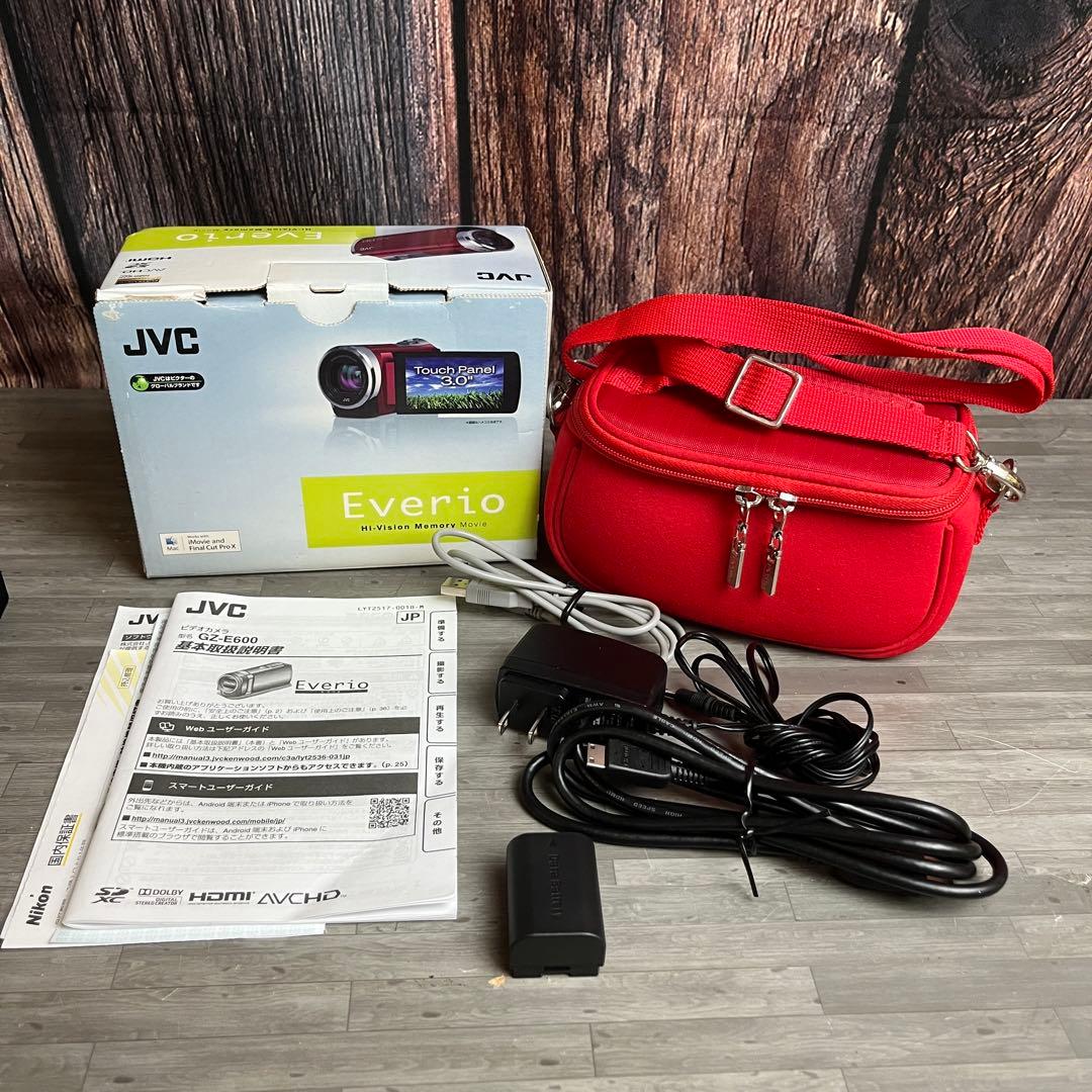 JVC Everio ビデオカメラ GZ-E600-N 本体 ピンク 説明書付