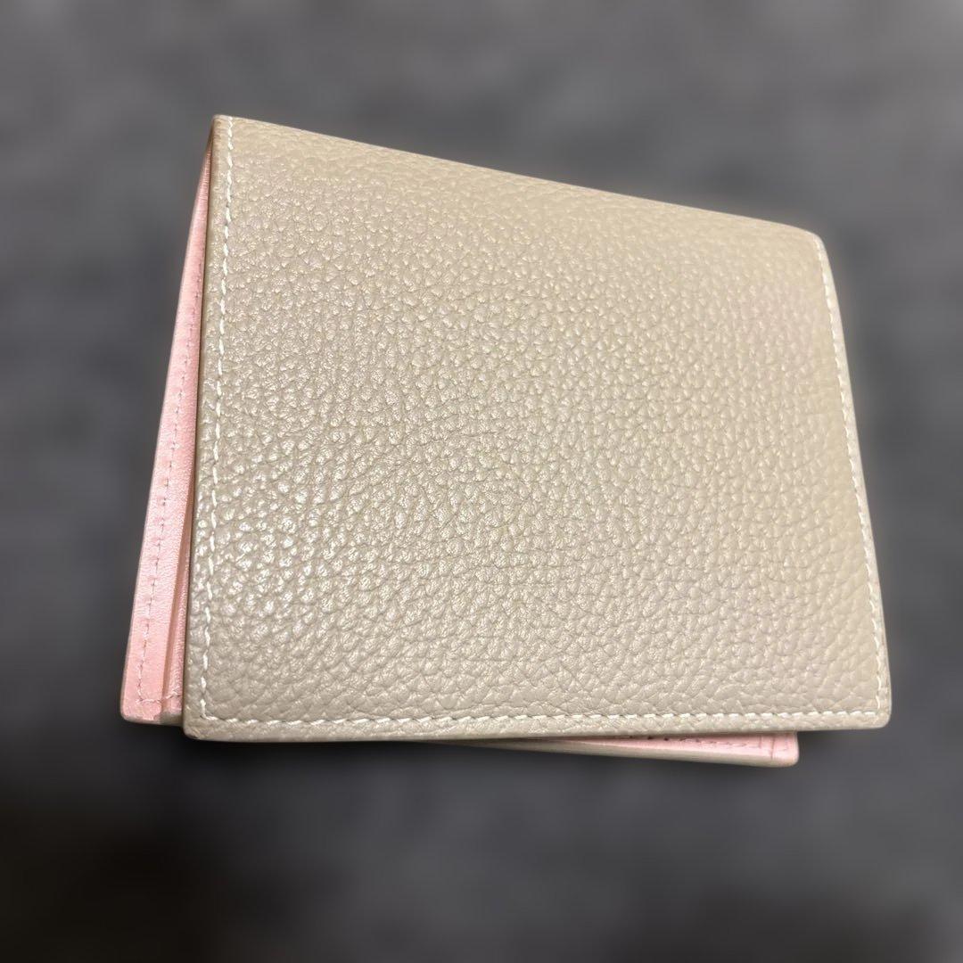 Bonaventura 二つ折り財布 ベージュ コーラル