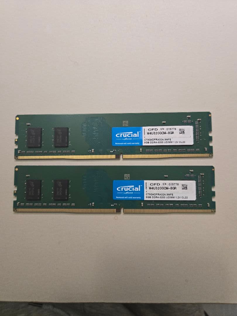 crucial DDR4 3200メモリ 8G×2 デスクトップ用