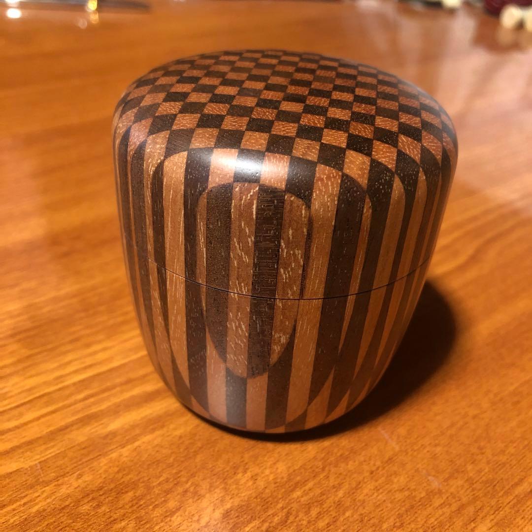 寄木細工 箱根細工 棗 なつめ 茶入れ 無垢 合子 茶道具 茶道 抹茶 茶筒