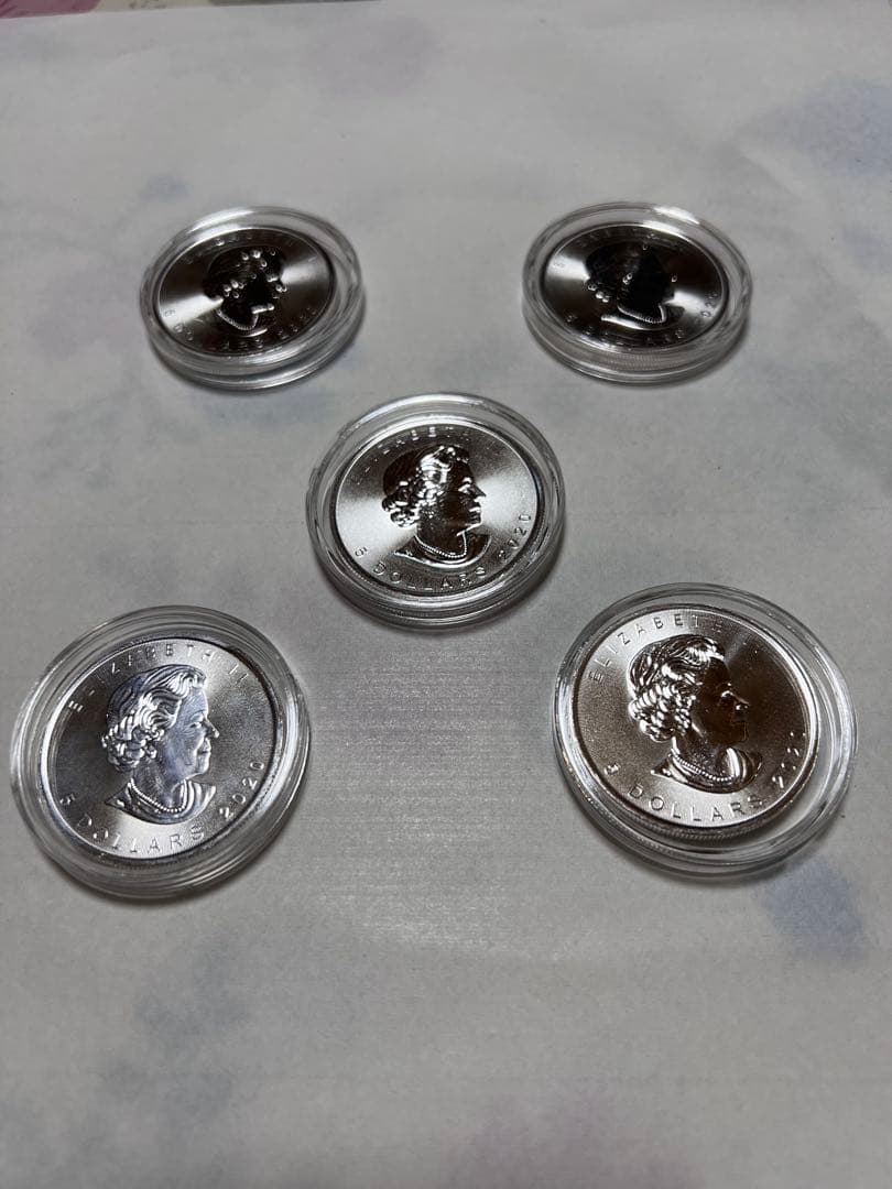 ✨メープルリーフ銀貨2020年 ✨5枚セット