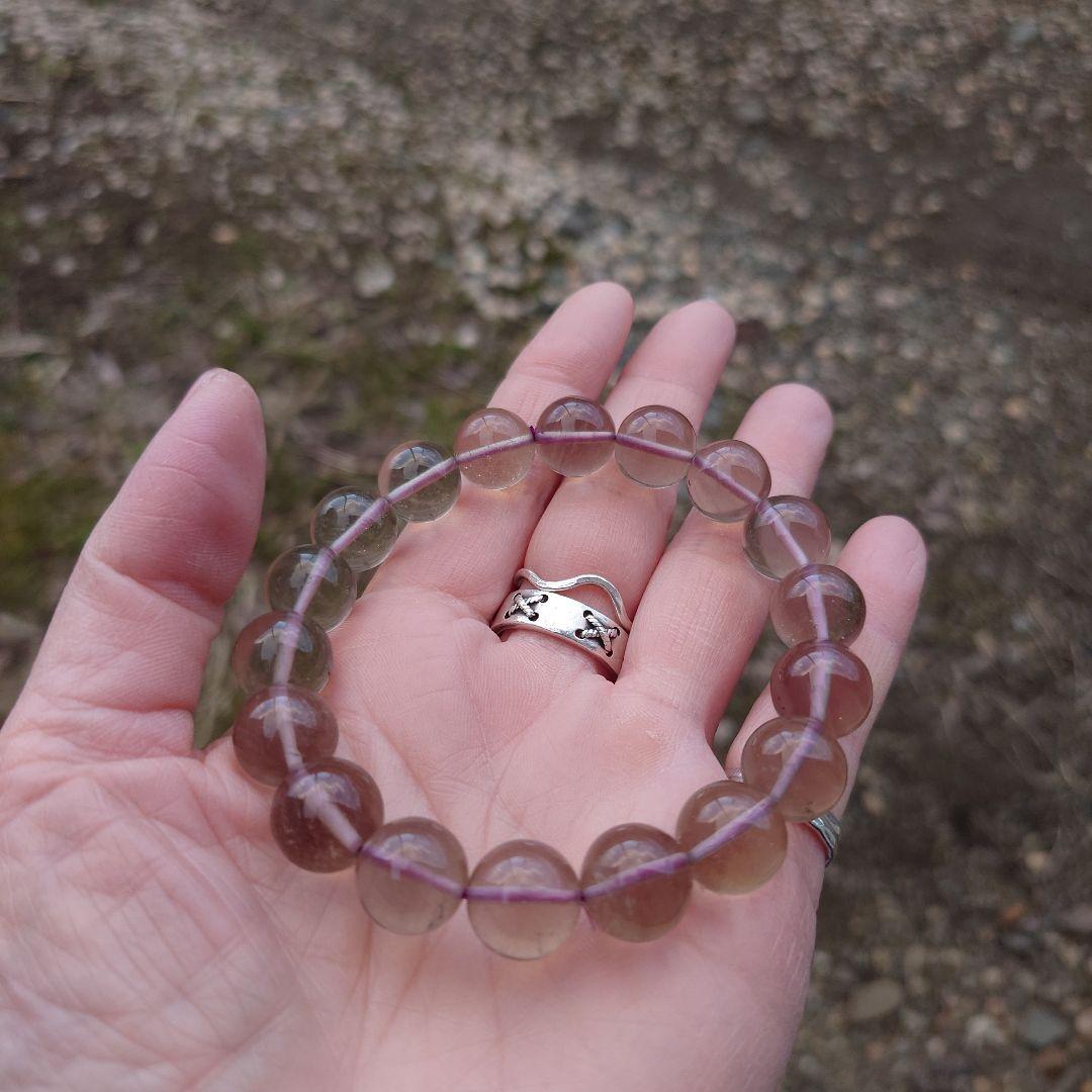 パープルリビアングラスブレスレット