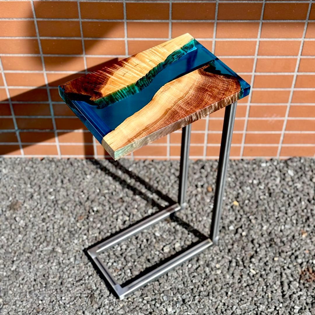 サイドテーブル アイアン ウォールナット 無垢 木製 おしゃれ アンティーク