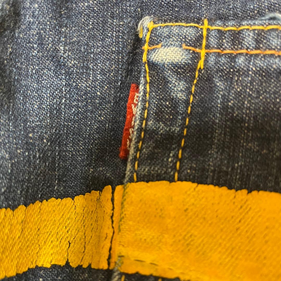 EVISエビス　エヴィス　カモメ　デニム キッズ　イエロー　ブルーデニムパンツ