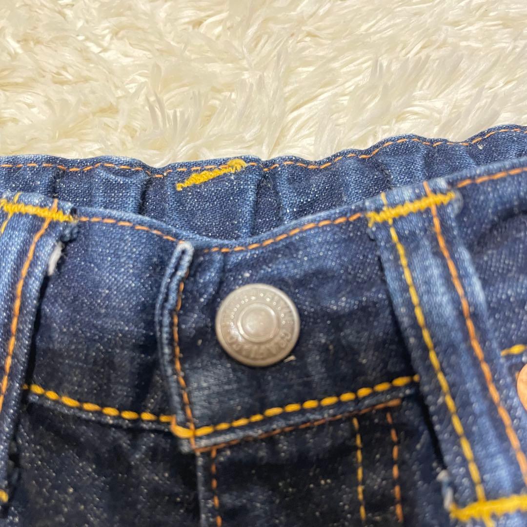 EVISエビス　エヴィス　カモメ　デニム キッズ　イエロー　ブルーデニムパンツ