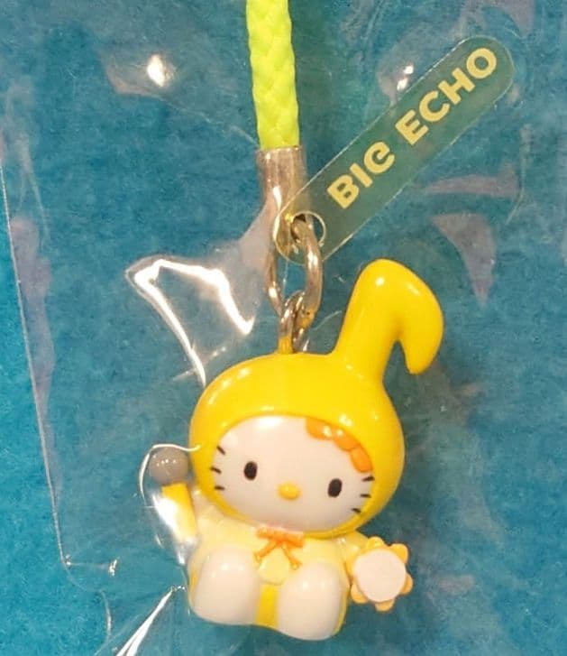 超激レア・非売品☆黄色音符キティの根付け☆ビッグエコー限定☆2002