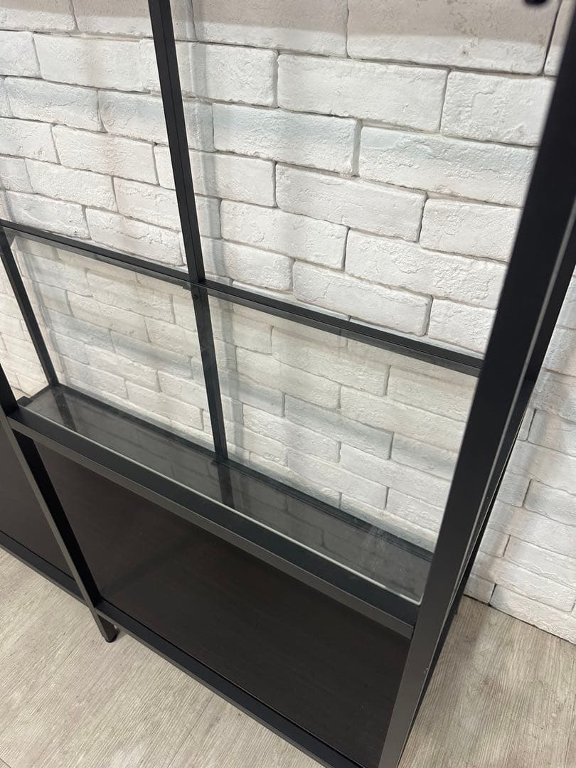 ②【東京都内23区配送無料】イケア　棚　ガラス　陳列　本棚　収納　ディスプレイ