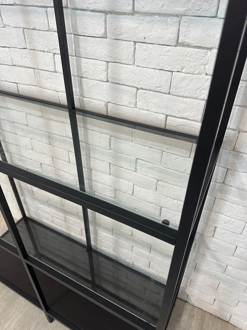 ②【東京都内23区配送無料】イケア　棚　ガラス　陳列　本棚　収納　ディスプレイ