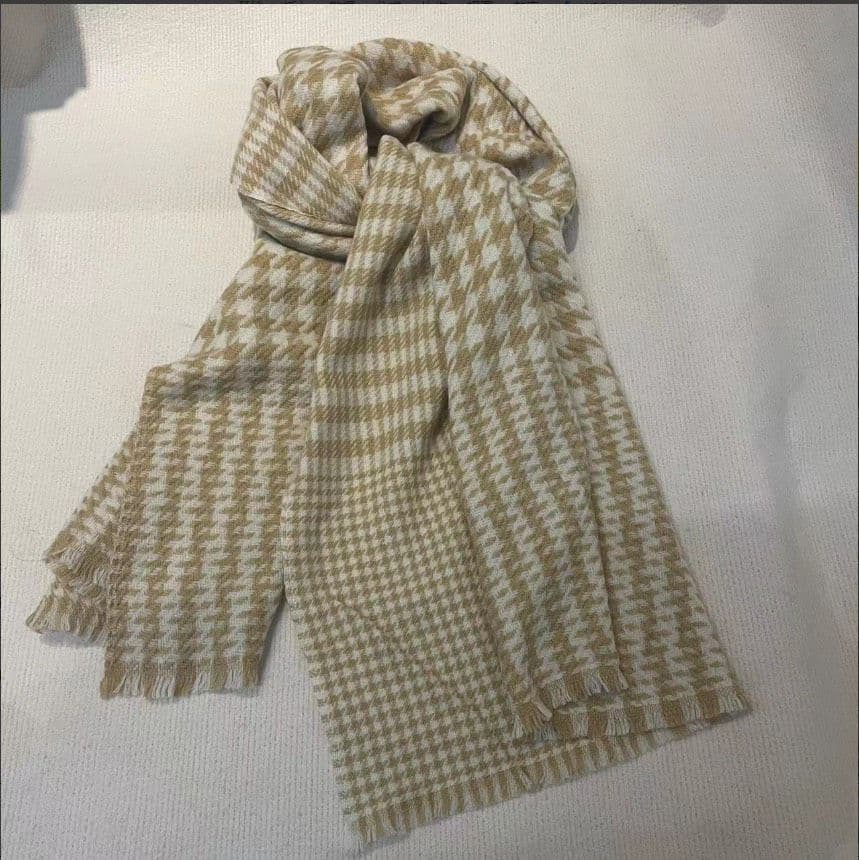 ｔａｍu様CHANEL シャネル 千鳥格子 カシミヤ ストール　ショール（ベージ