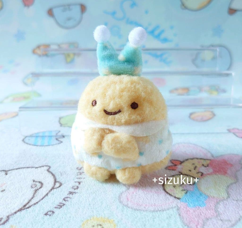 【未使用・タグ無】すみっコぐらし あじふらいのしっぽ おとまり てのりぬいぐるみ