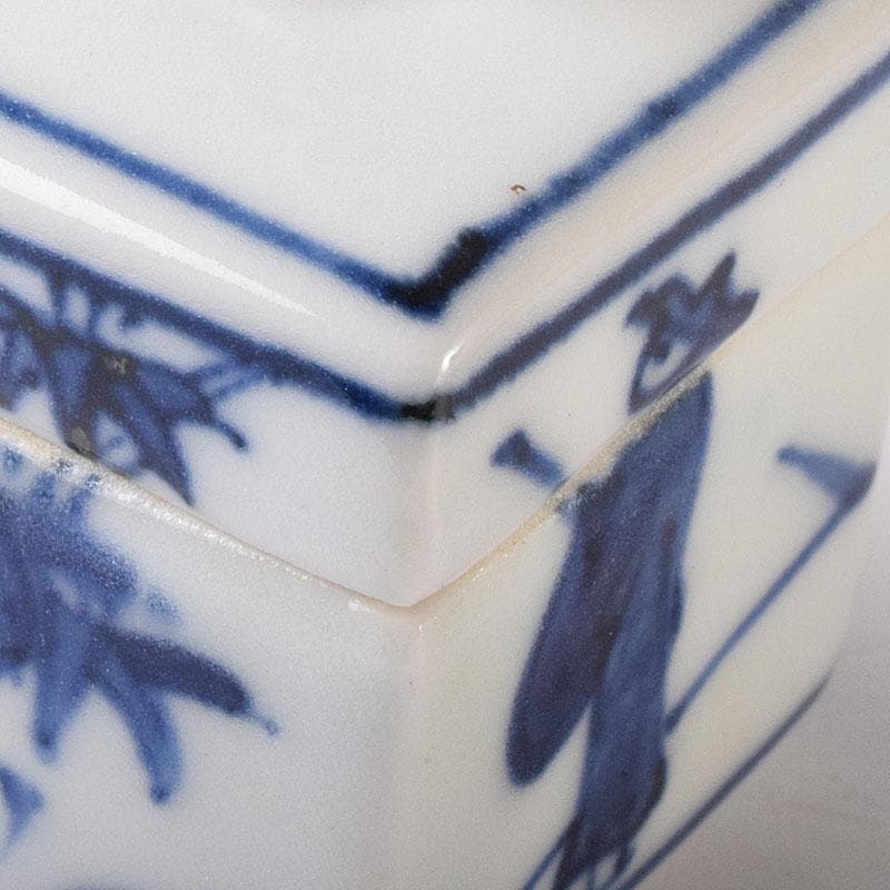 茶道具　京焼　平安　橋本龍岳造　染付　有馬筆　香合　共箱　V　7318