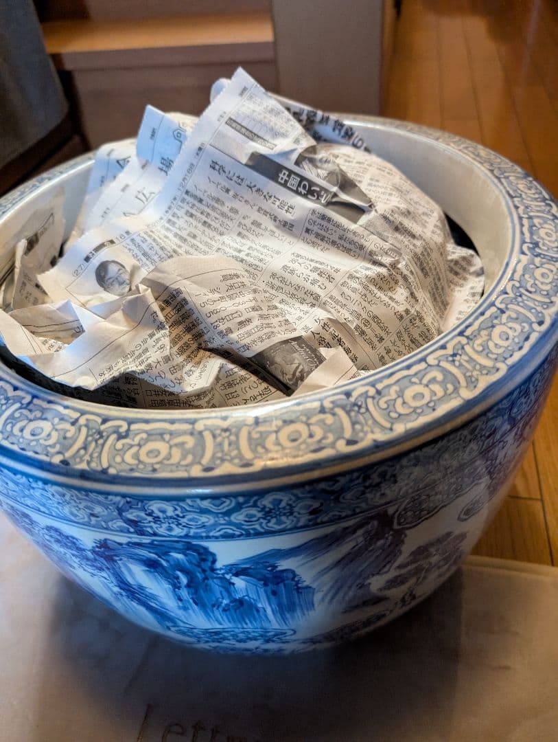 時代物古伊万里火鉢青白磁火鉢 約30cm