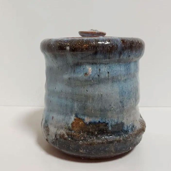 萩焼 灰被水差し 茶道具　宇田川聖谷造　木箱付き