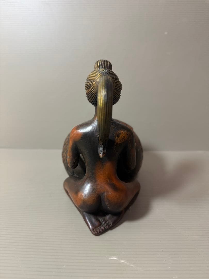 2856 中国骨董　大清乾隆銘　純銅製　聖女　急須　時代物