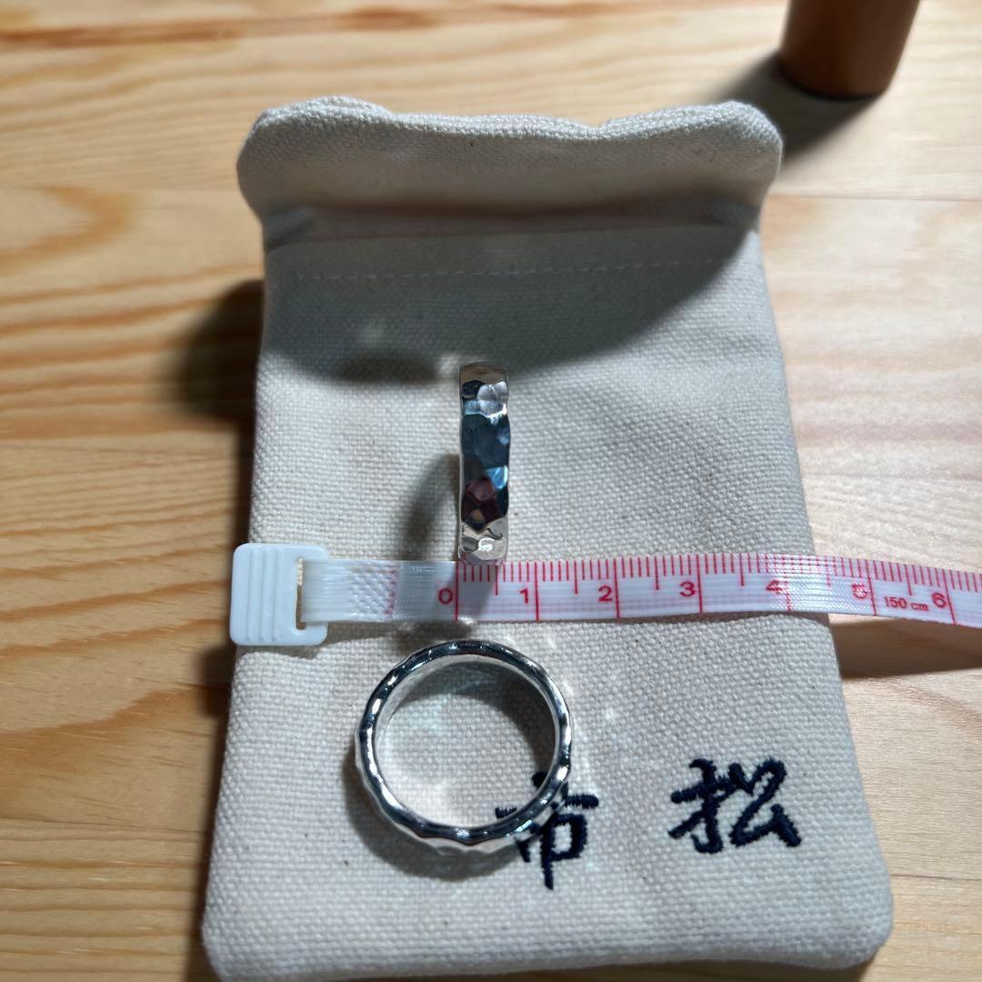市松　シルバー 2連リング　22号