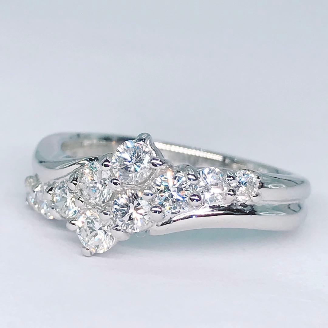 0.71ct セイコー ジュエリー ダイヤモンドリング PT900 ウェーブ