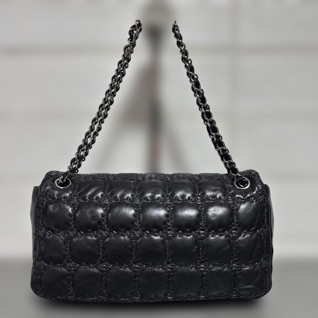 CHANEL シャネル　チェーンショルダーバッグ チョコバー　ツイードステッチ