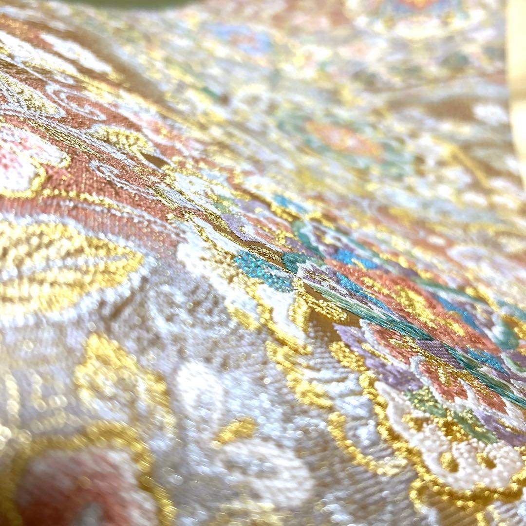 専用ページ　正絹　袋帯《吉祥花紋様》