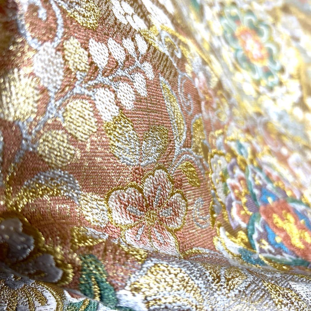 専用ページ　正絹　袋帯《吉祥花紋様》