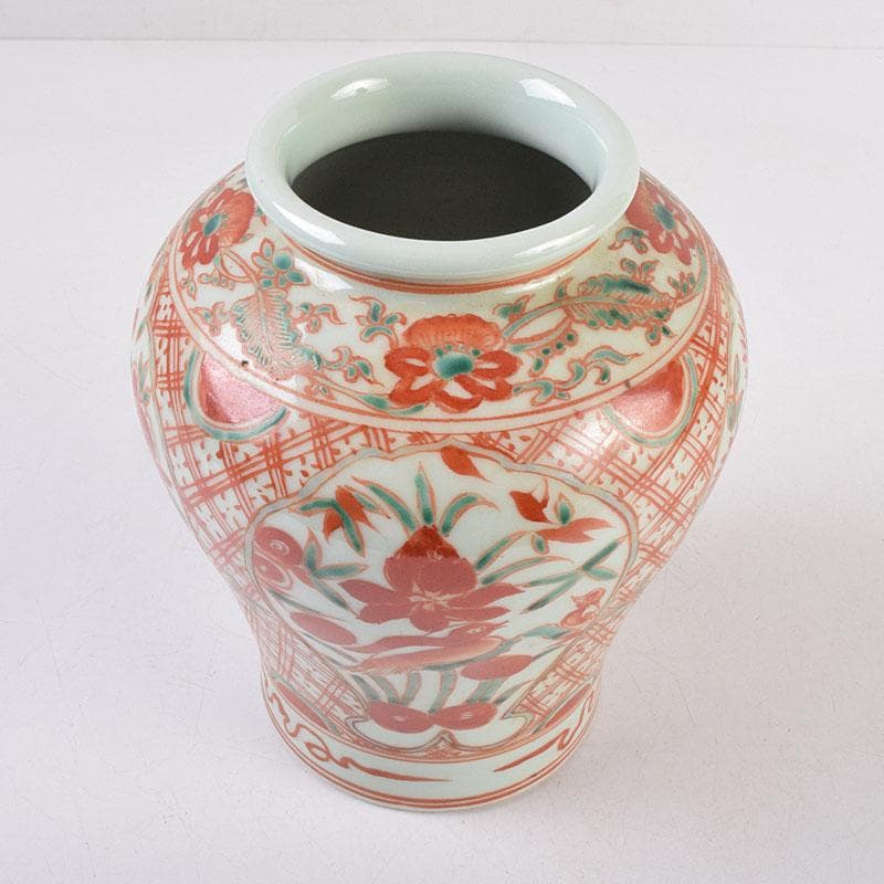 中国　赤絵　花鳥文瓶　C　R8941