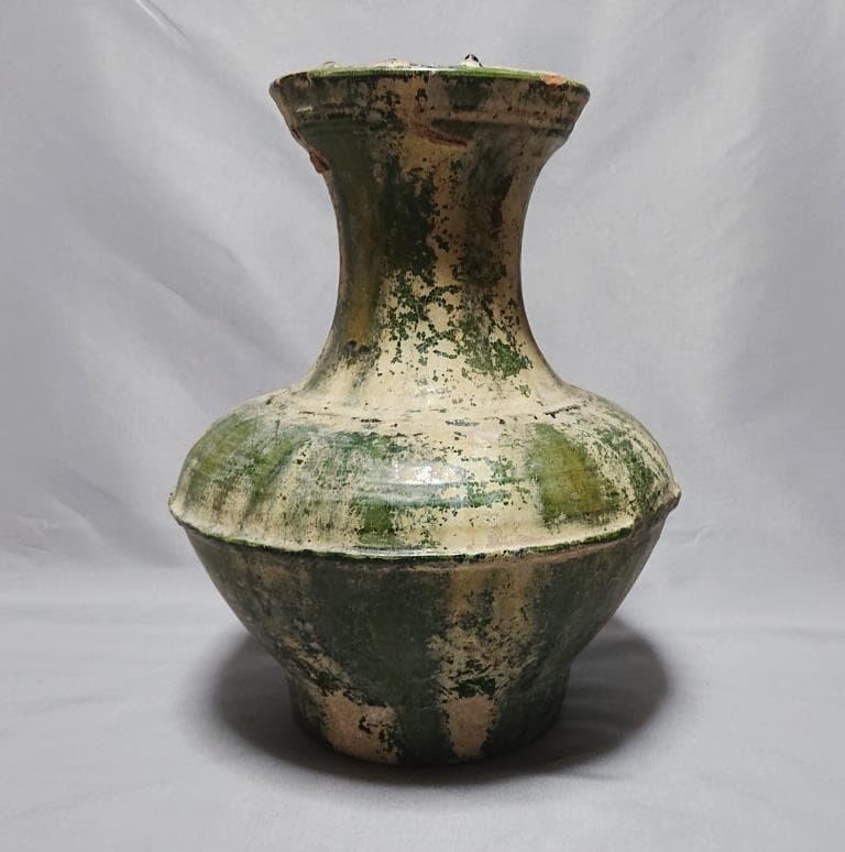 コレクター収集品　東漢時代　緑釉　大壷（31cm）