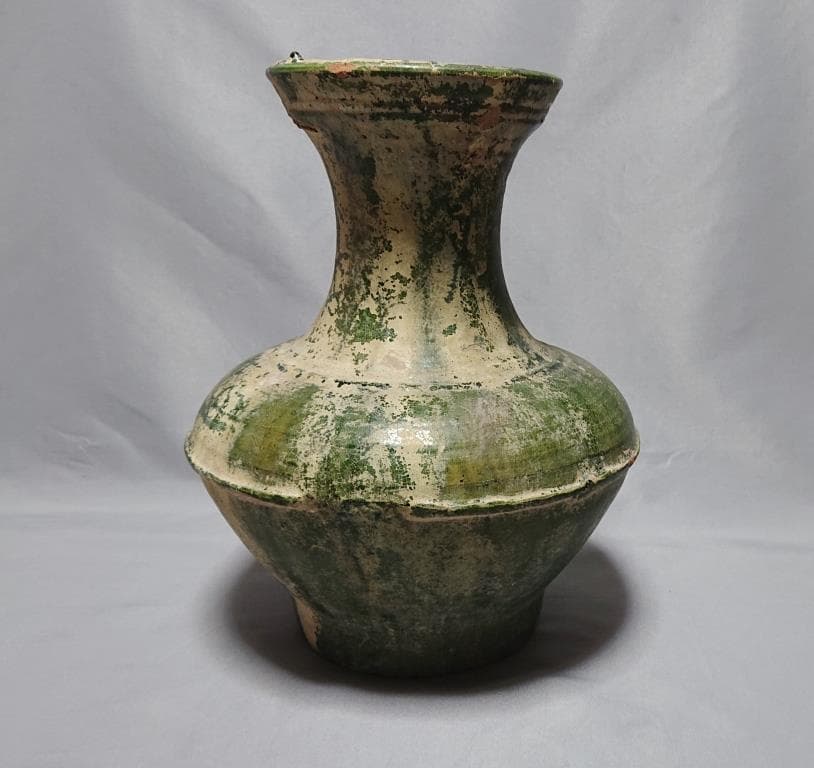 コレクター収集品　東漢時代　緑釉　大壷（31cm）