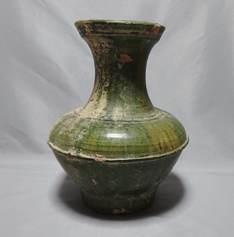 コレクター収集品　東漢時代　緑釉　大壷（31cm）