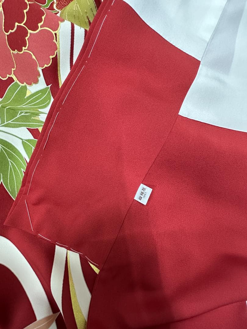 逸品 千總 赤地 刺繍 流水文 花 桐 振袖 川島織物 フルセット 松坂屋誂え