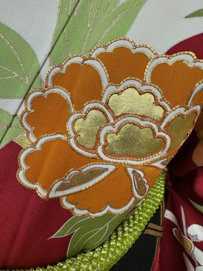 逸品 千總 赤地 刺繍 流水文 花 桐 振袖 川島織物 フルセット 松坂屋誂え