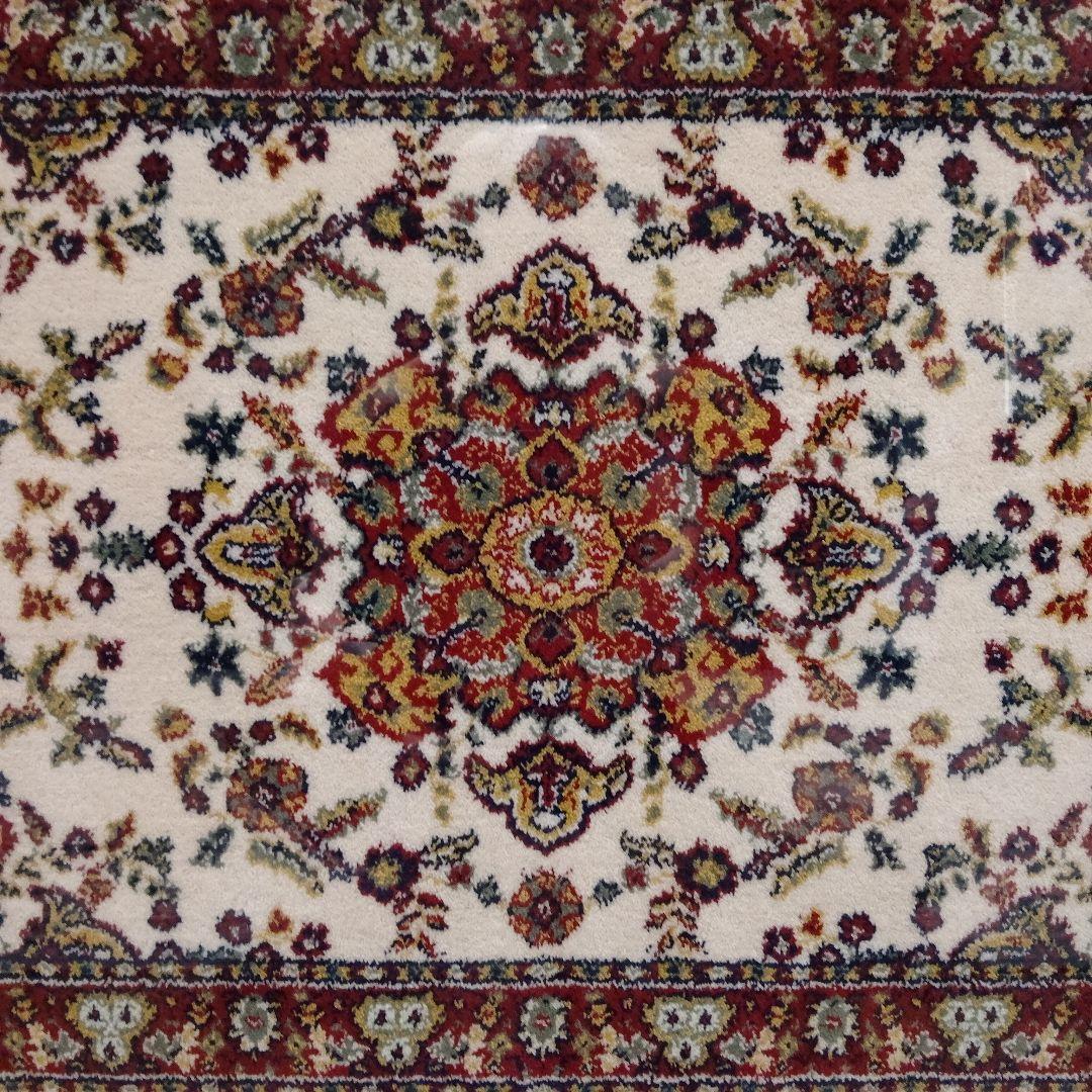 ペルシャ絨毯　イスファハン製　シルク/手織り　アクリル板特注額装