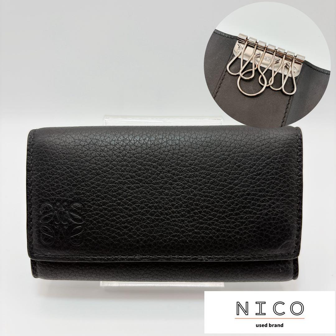 LOEWE ロエベ アナグラム 6連 キーケース ブラック