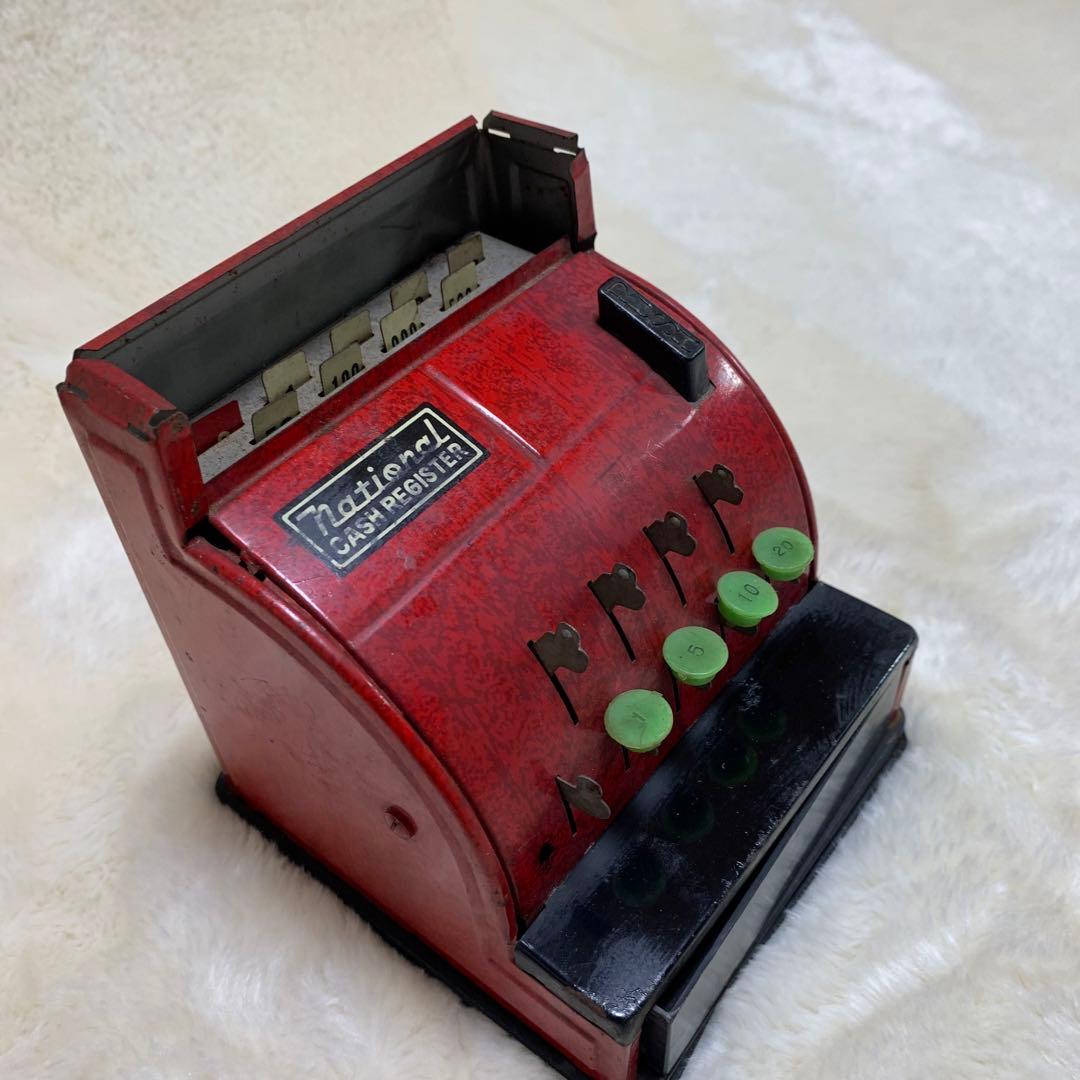 ナショナル レトロレジスター 赤色 ジャンク レトロ雑貨 レトロおもちゃ