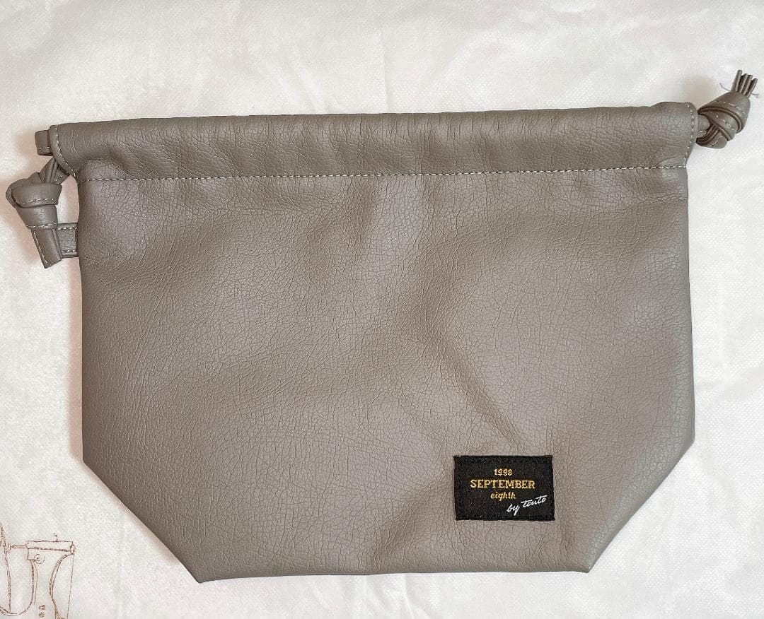 【未使用】コブクロ　九月八日　ドローストリングバッグ グレー 巾着バッグ