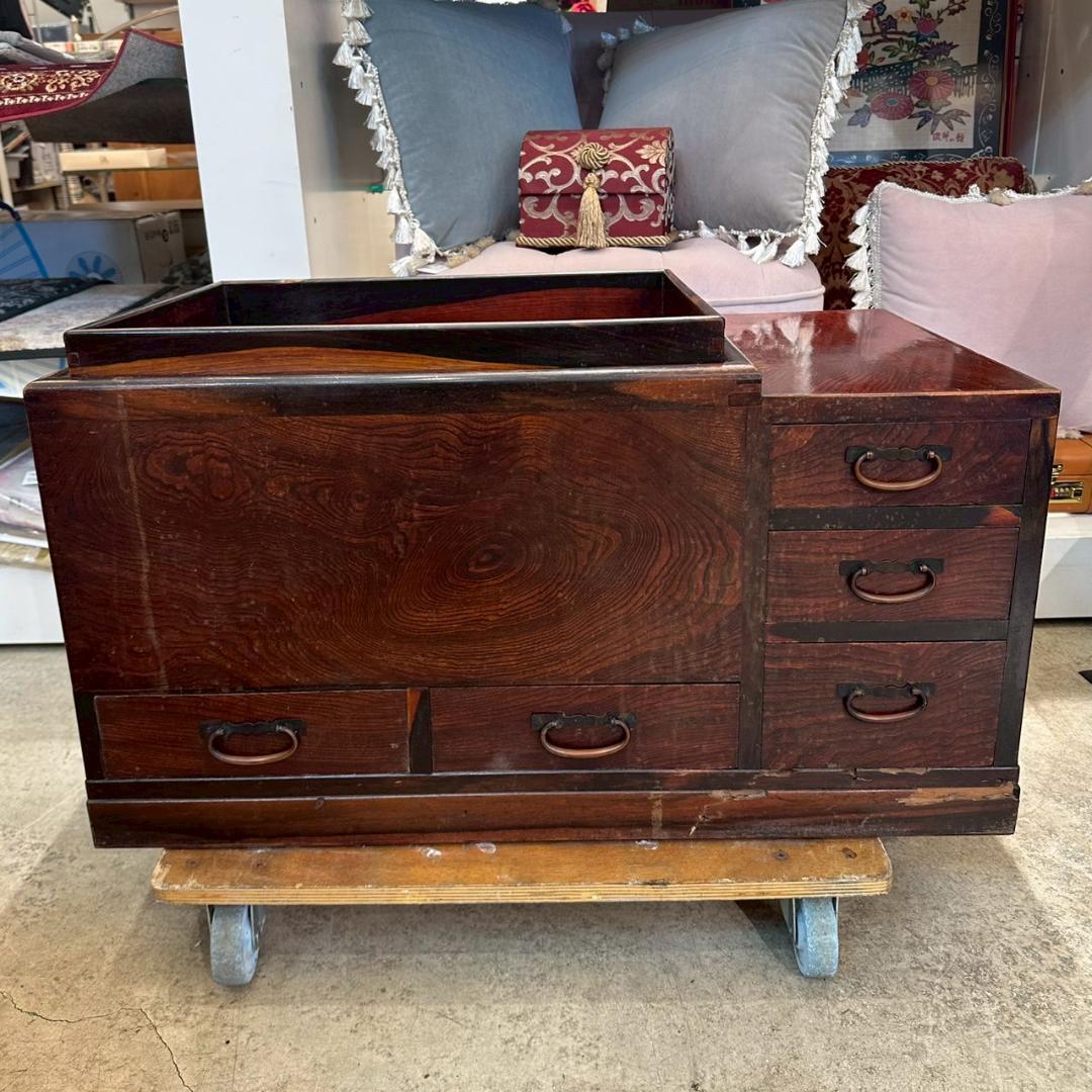 8Φ 江戸長火鉢 関東火鉢 囲炉裏 五徳 小民具 古道具 幅76㎝ 昭和レトロ